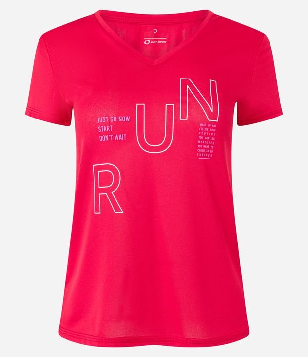 Camiseta Esportiva em Crepe com RUN Lettering Estampado Vermelho 5