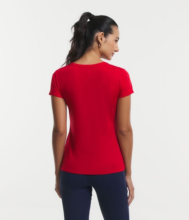 Camiseta Esportiva em Crepe com RUN Lettering Estampado Vermelho 3