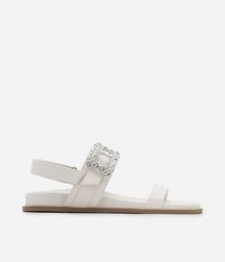 Sandália Rasteira Sandal com Strass