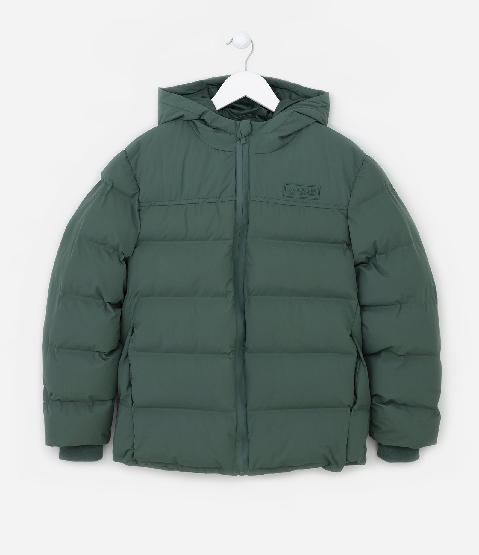 Jaqueta Puffer Infantil com Capuz - Tam 5 a 14 Anos Verde 1