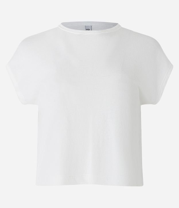 Blusa Em Meia Malha Com Manga Curta Branco