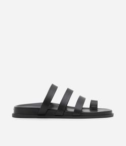 Sandália Rasteira Sandal com Tiras Assimétricas