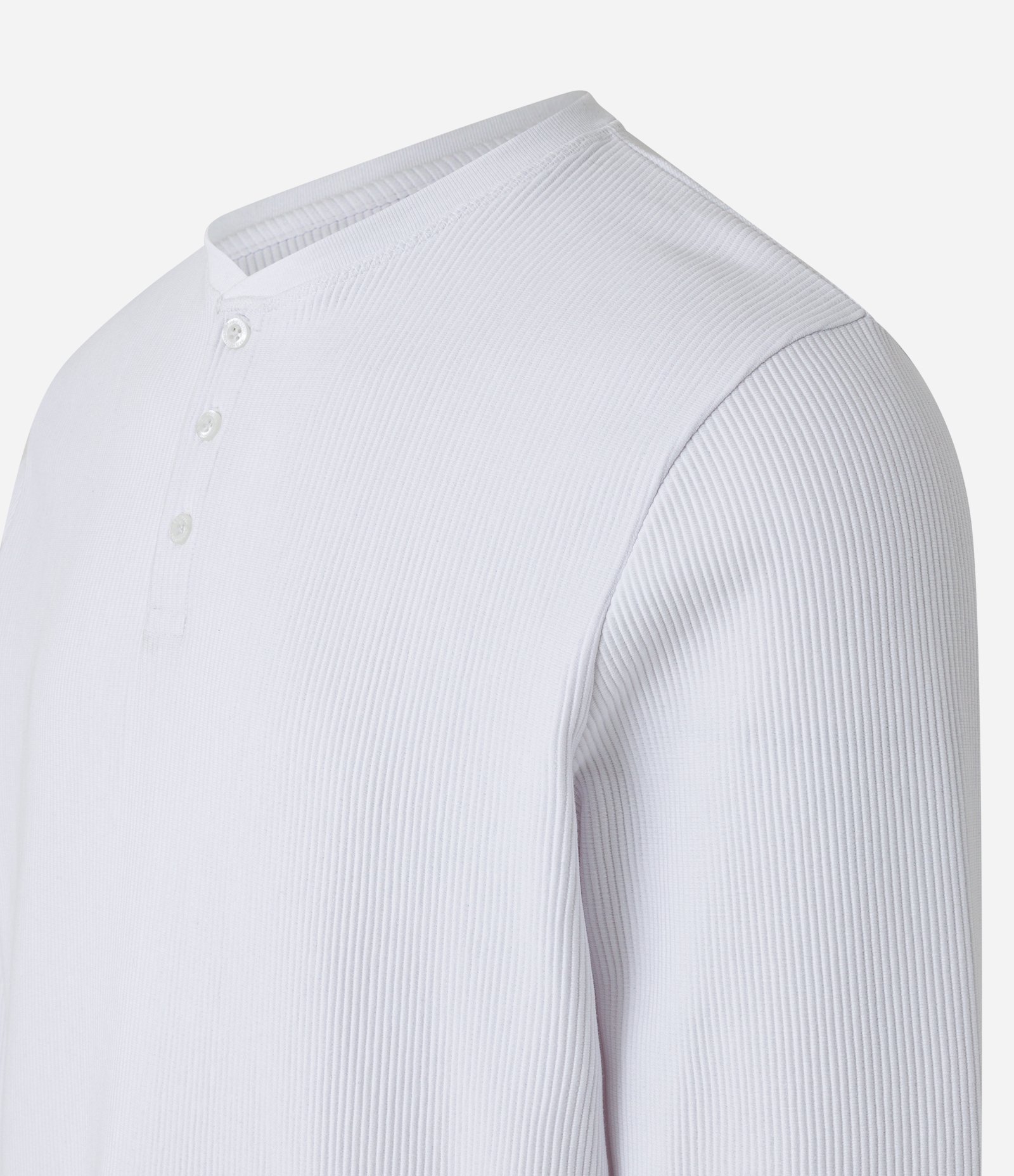 Camiseta em Malha Texturizada com Botões na Gola Branco 6