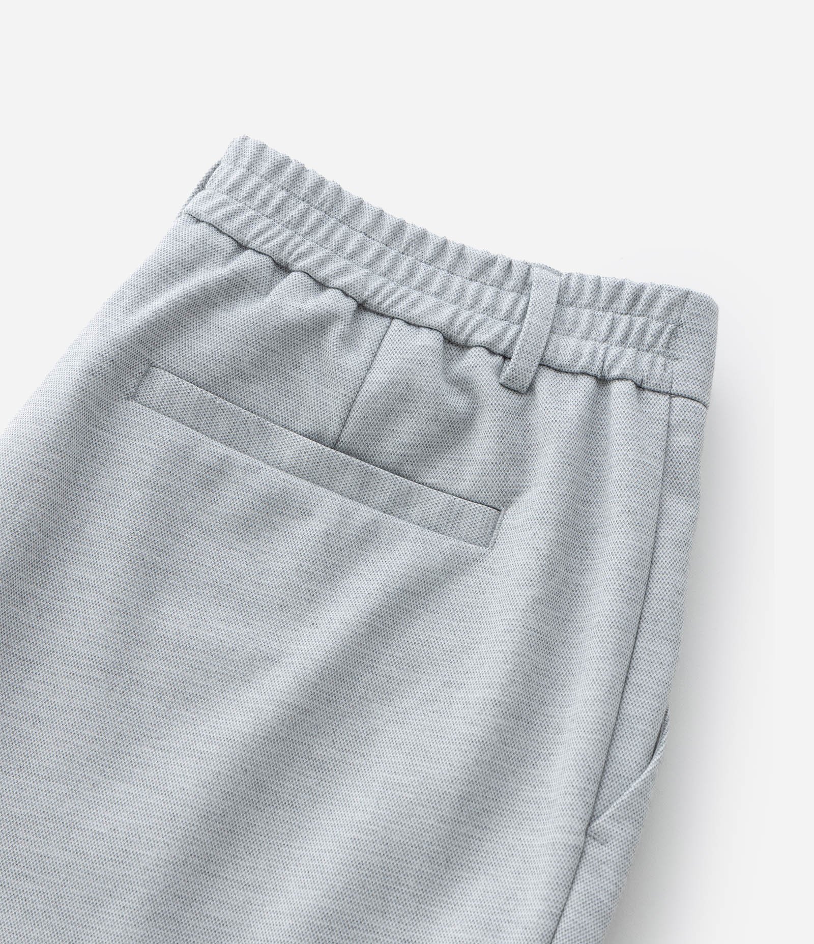 Calça Slim de Malha com Cós Meio Elástico Cinza Claro 10