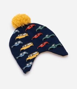 Gorro Infantil com Estampa de Carrinhos