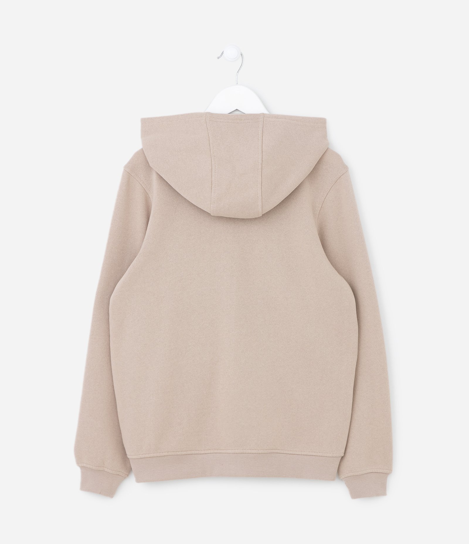 Jaqueta Infantil em Moletom com Capuz  - Tam 5 a 14 anos Bege 2