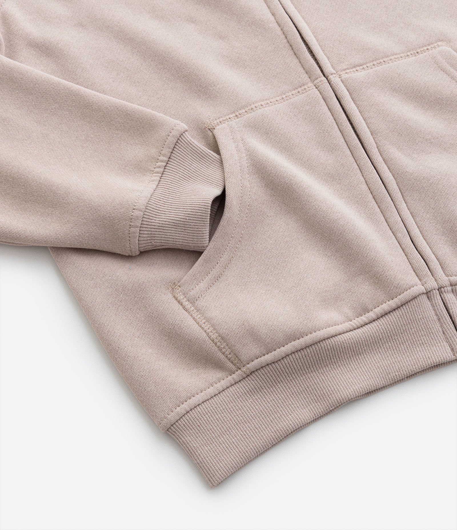 Jaqueta Infantil em Moletom com Capuz  - Tam 5 a 14 anos Bege 5