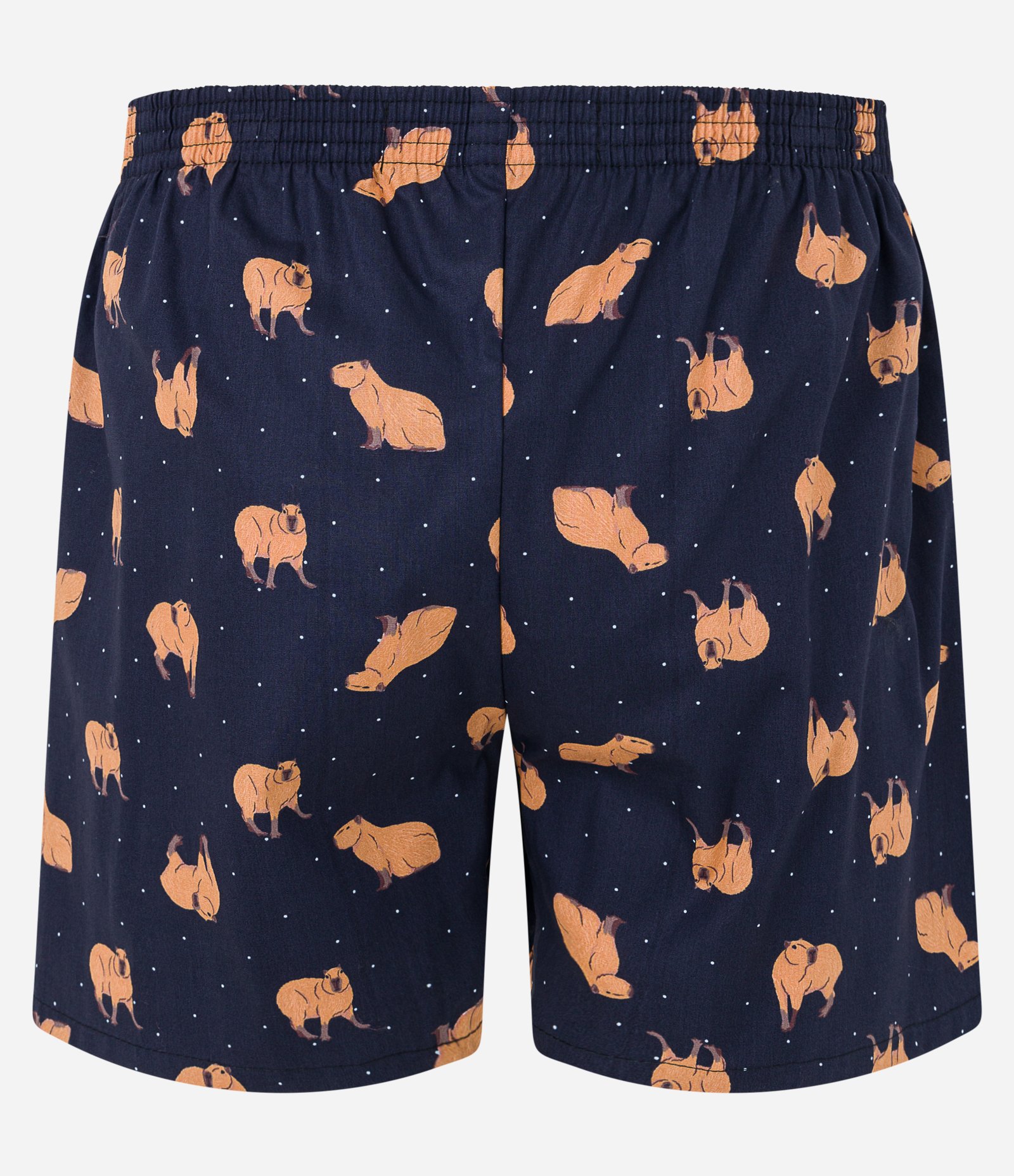 Cueca Samba Canção em Meia Malha com Estampa de Capivara Azul Escuro 2