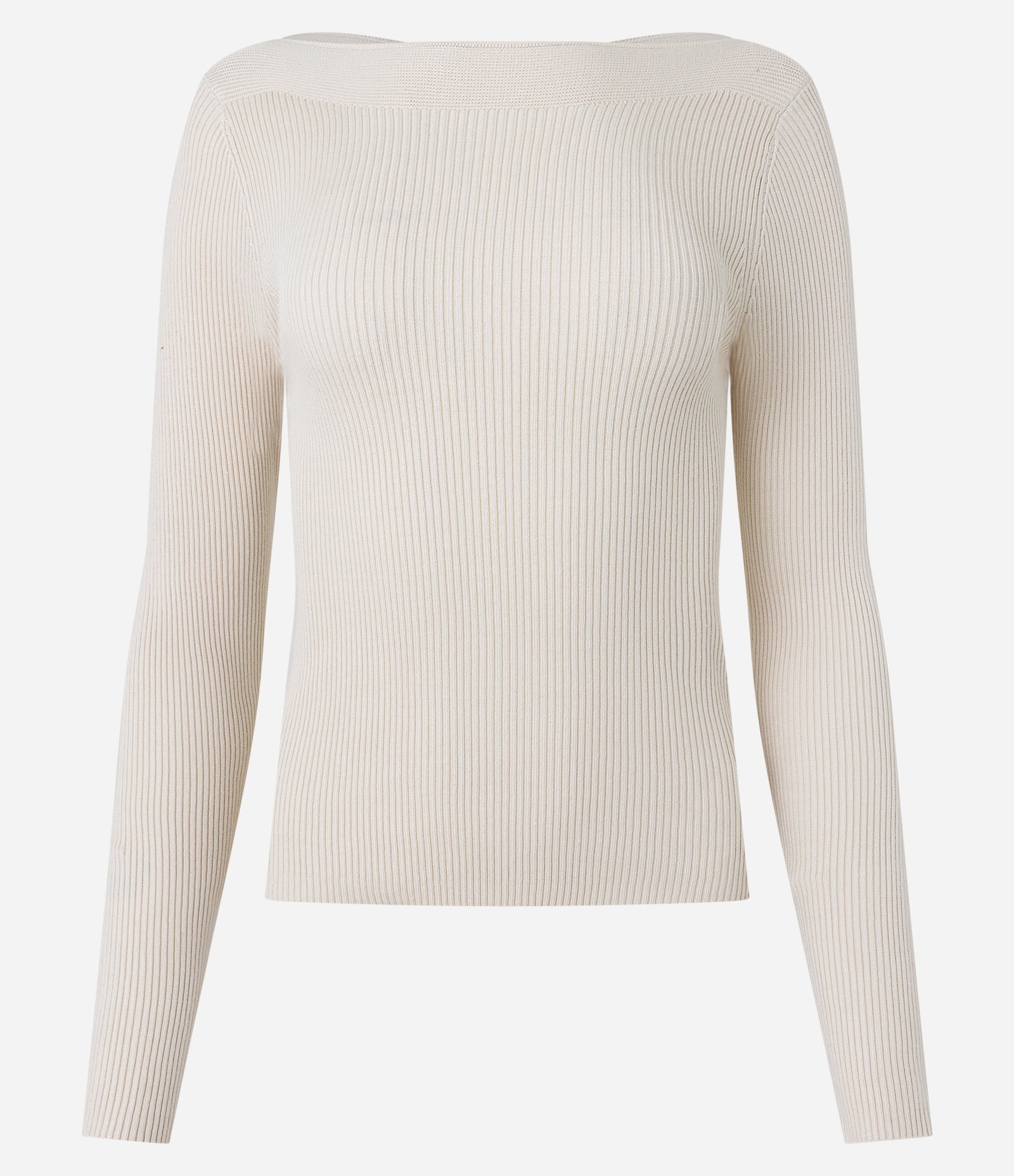 Blusa em Tricô com Gola Canoa e Textura Canelada Off White 6