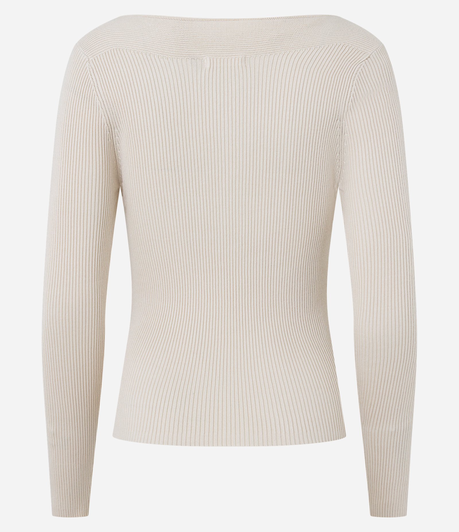 Blusa em Tricô com Gola Canoa e Textura Canelada Off White 8