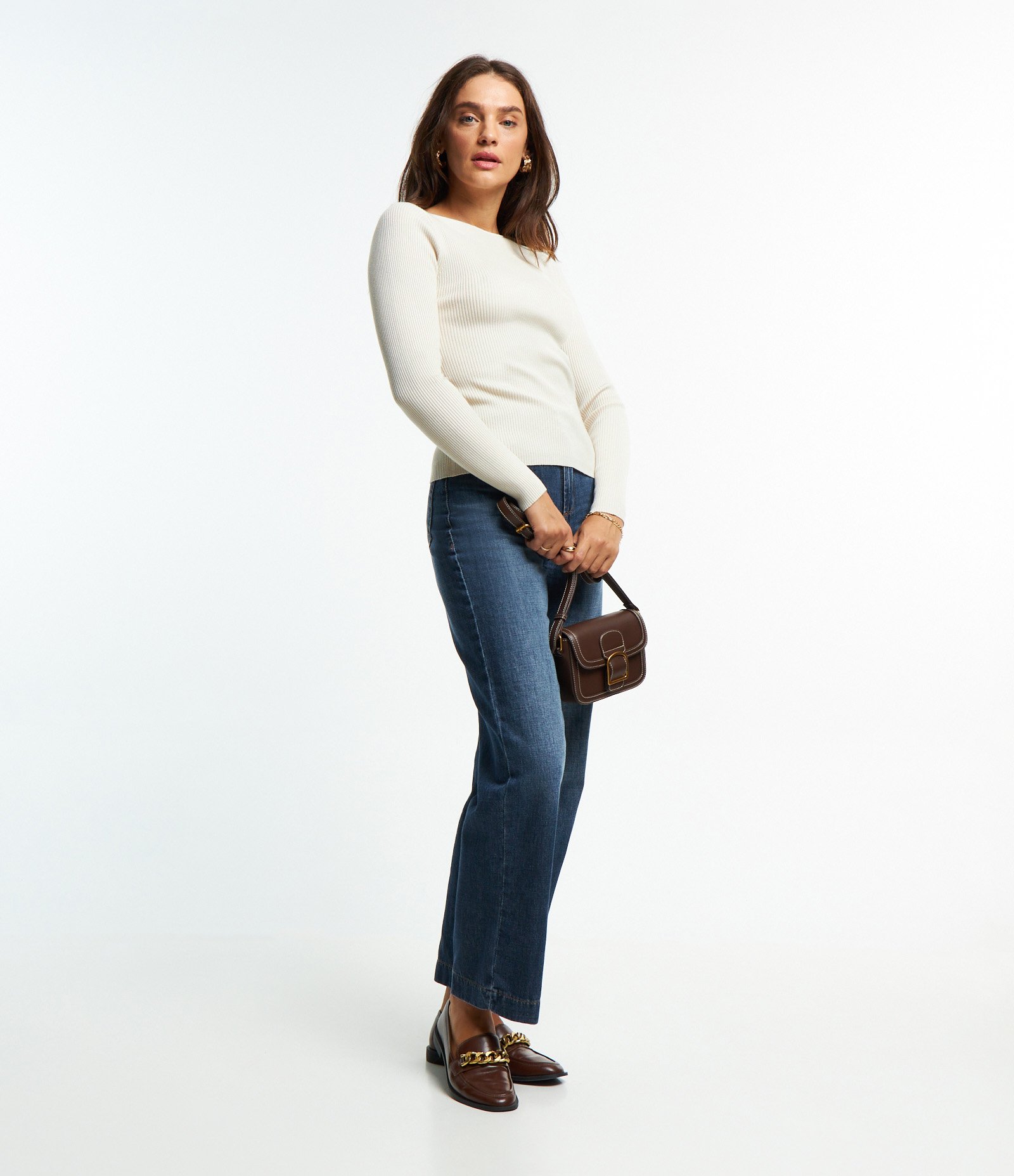 Blusa em Tricô com Gola Canoa e Textura Canelada Off White 2