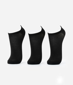 Kit 03 Pares de Meias Invisíveis em Poliamida Aeradas