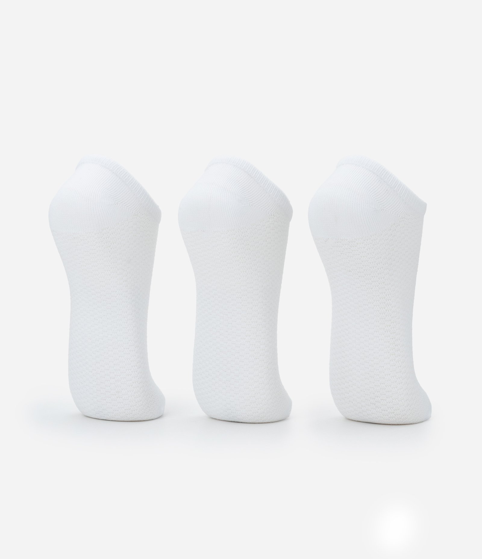 Kit 03 Pares de Meias Invisíveis em Poliamida Aeradas Branco 3