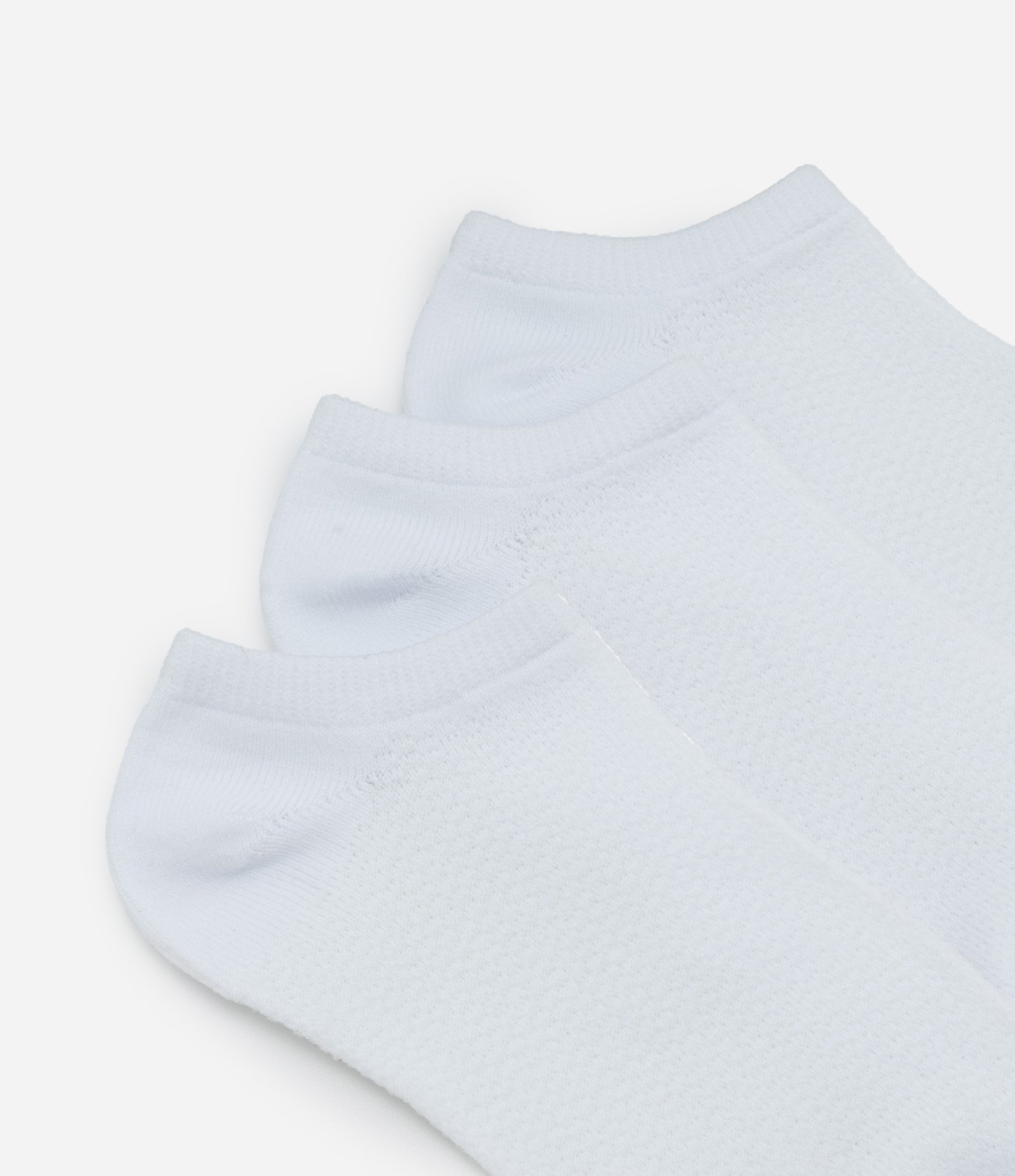 Kit 03 Pares de Meias Invisíveis em Poliamida Aeradas Branco 4