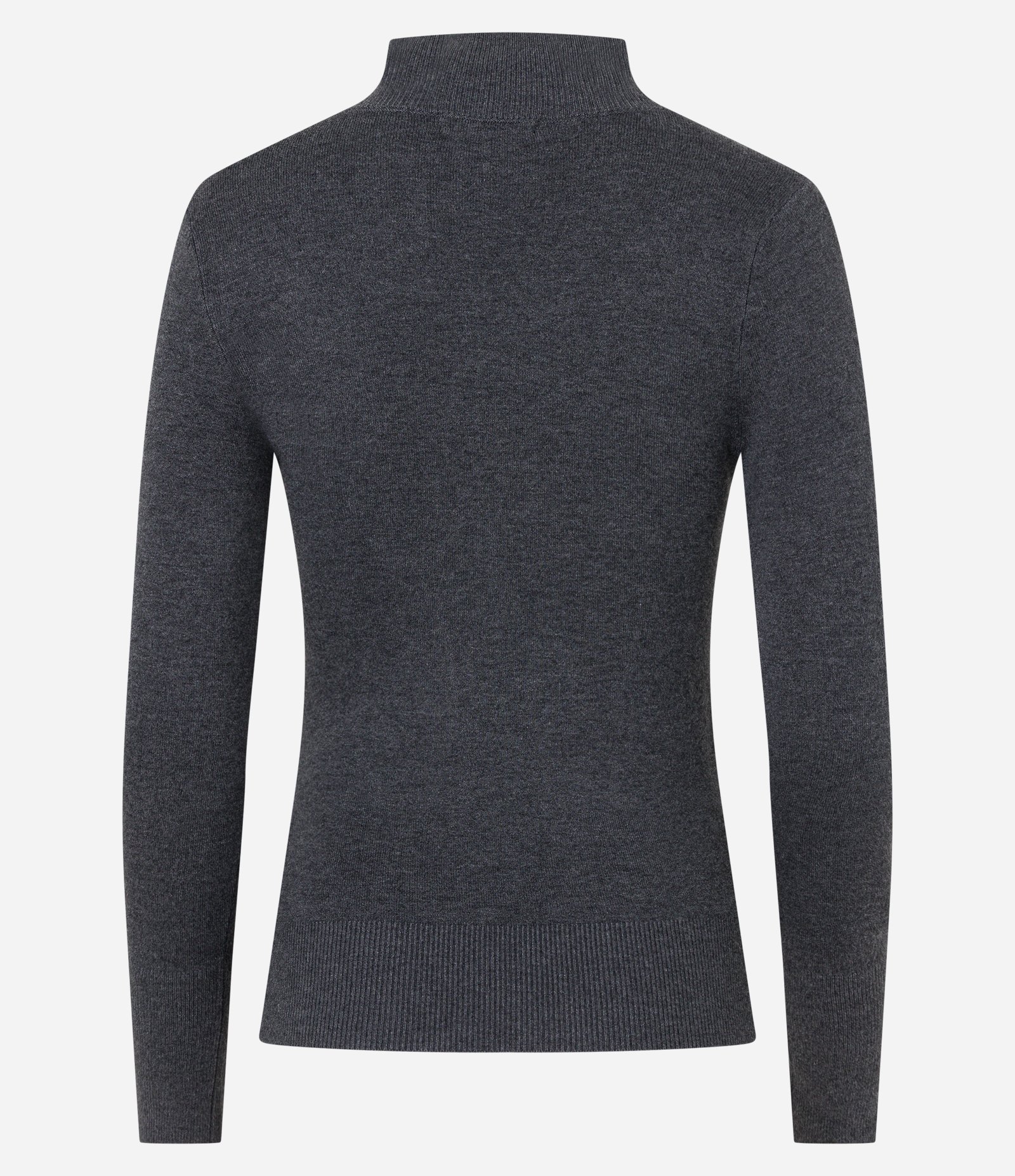 Blusa Básica em Tricô com Golinha Alta Cinza Escuro 8