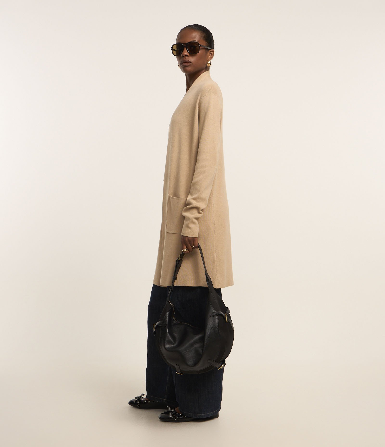 Cardigan Alongado em Tricô com Bolsos 4