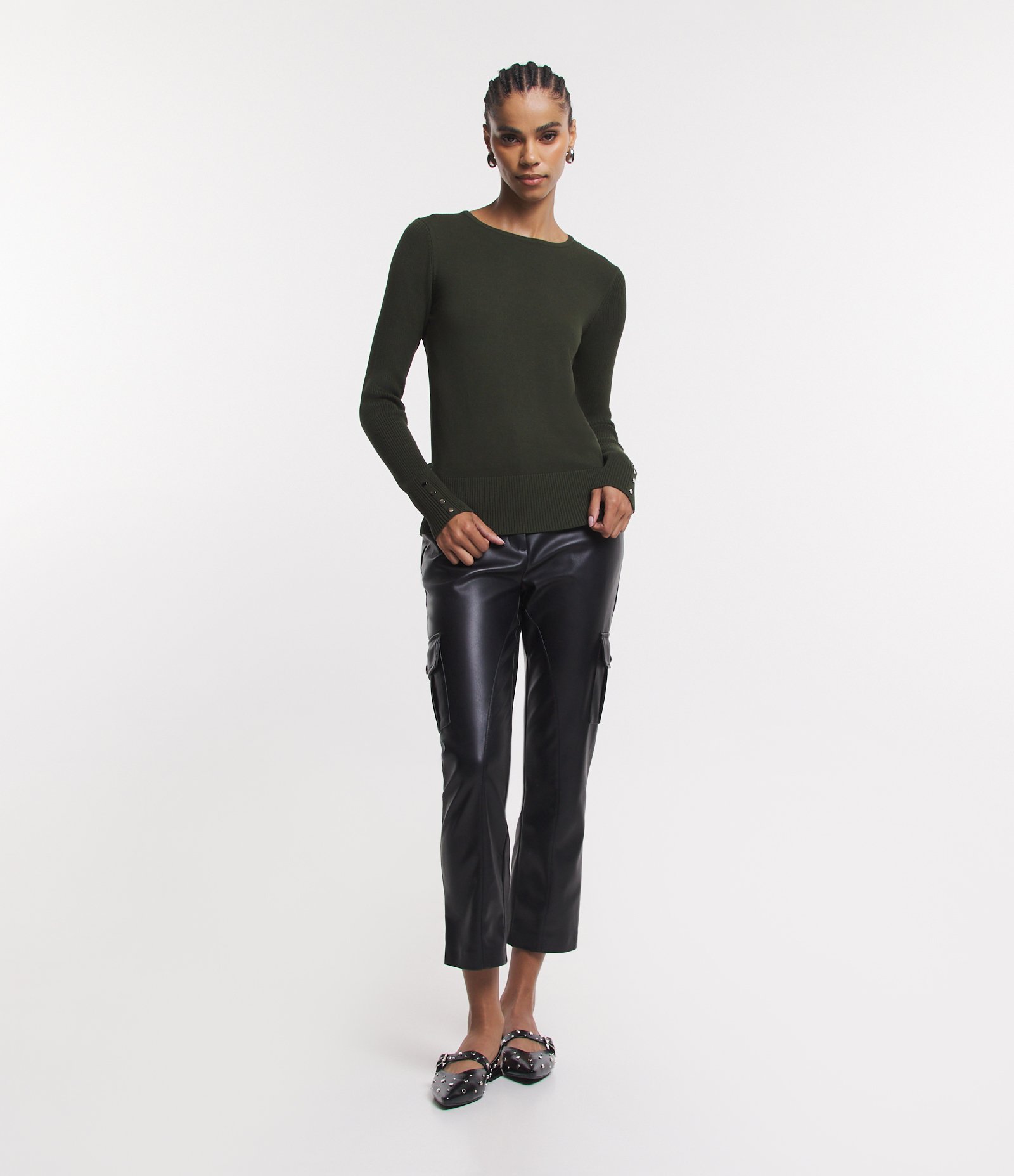 Suéter Alongado em Tricô com Manga Longa 2