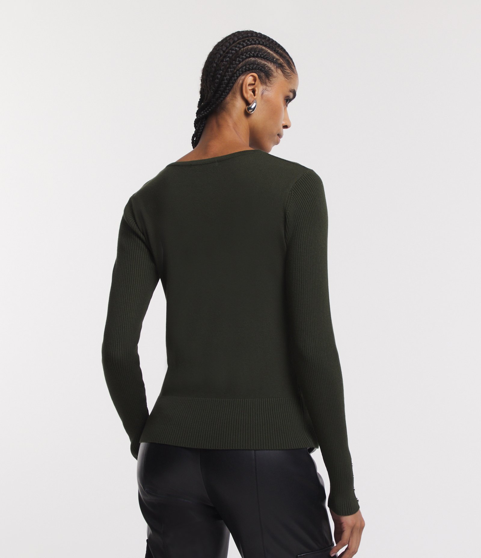 Suéter Alongado em Tricô com Manga Longa 3