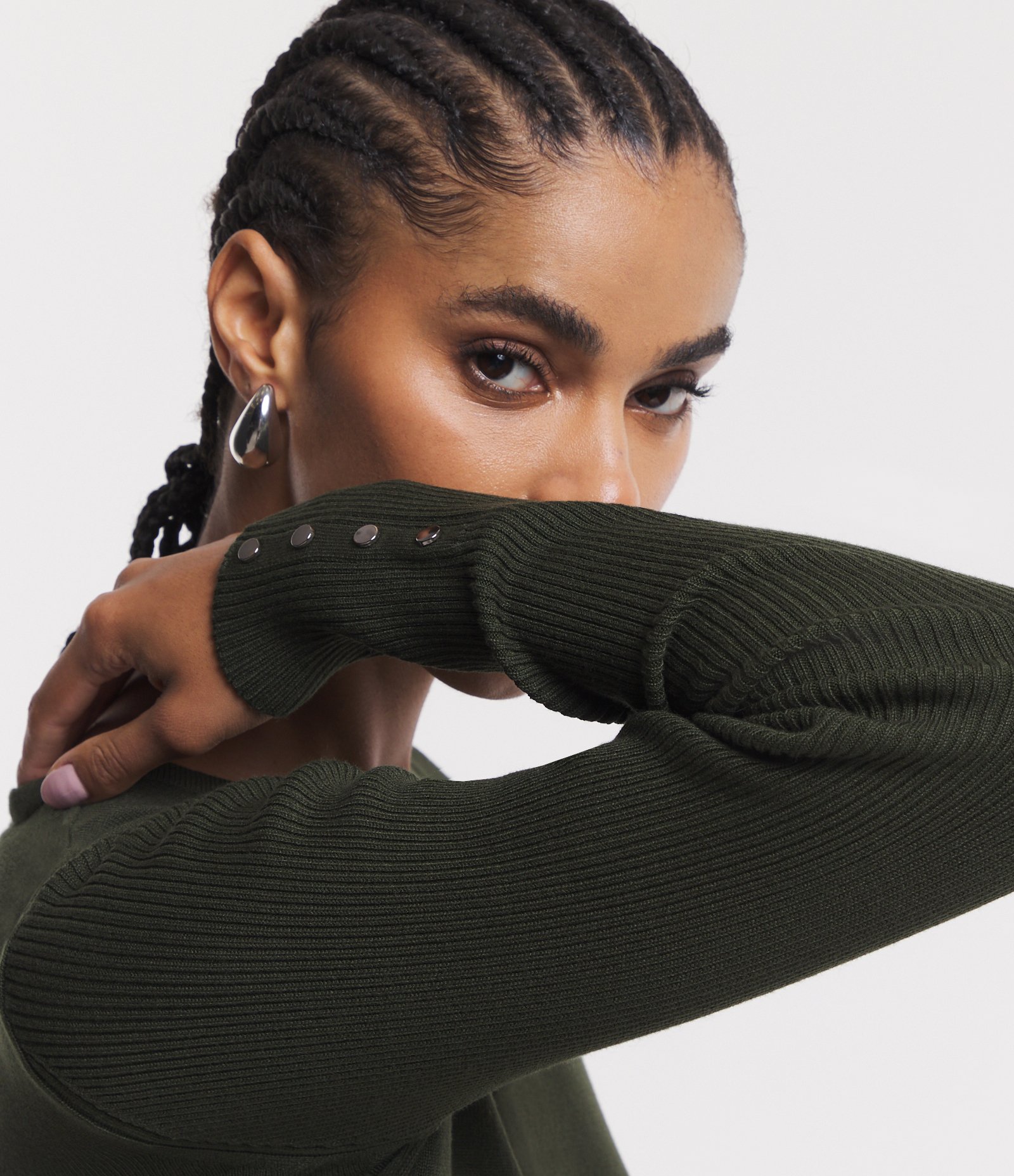 Suéter Alongado em Tricô com Manga Longa 6