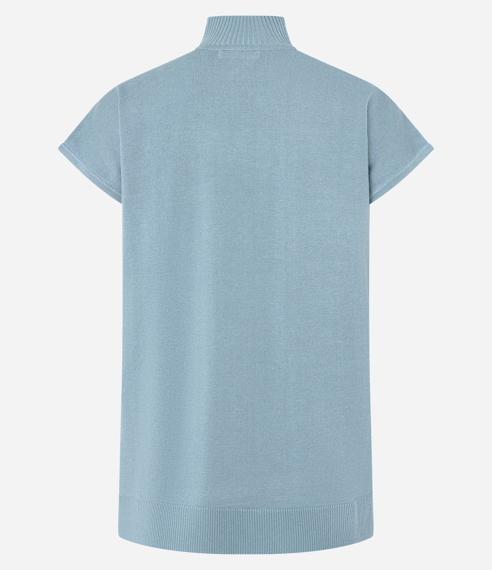 Blusa em Tricô com Gola Alta e Manga Curta Sem Cava 8