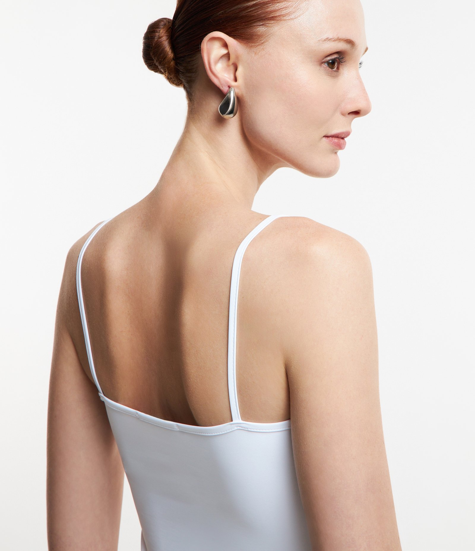 Regata Básica em Poliamida com Alcinha Fina Branco 5