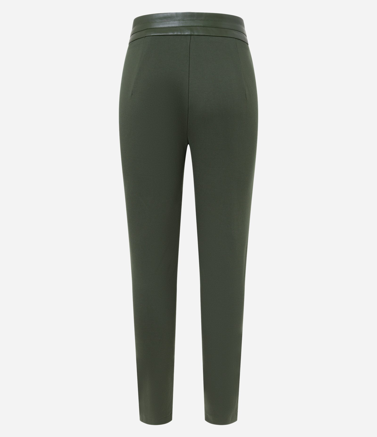 Calça Legging com Frente em Material Sintético e Detalhe Corrente no Cós Verde Escuro 6