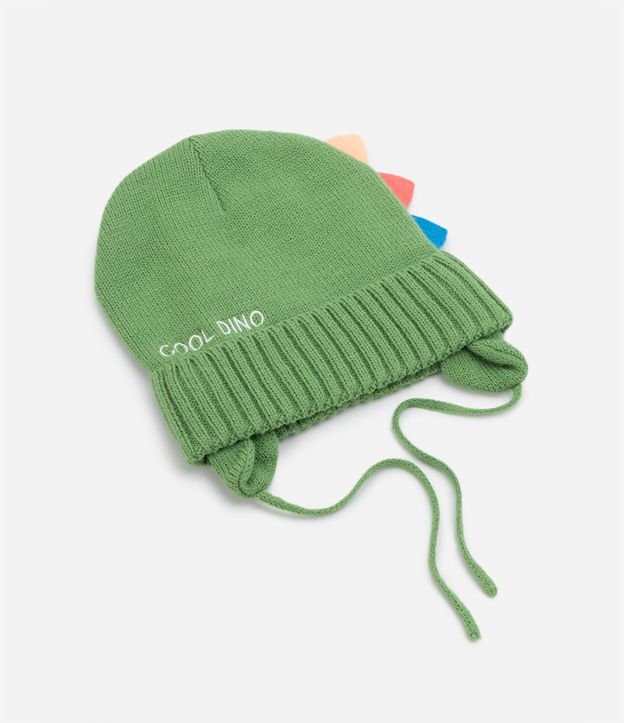 Gorro Infantil em Tricô com Cristas 3D e Tapa Orelhas - Tam U