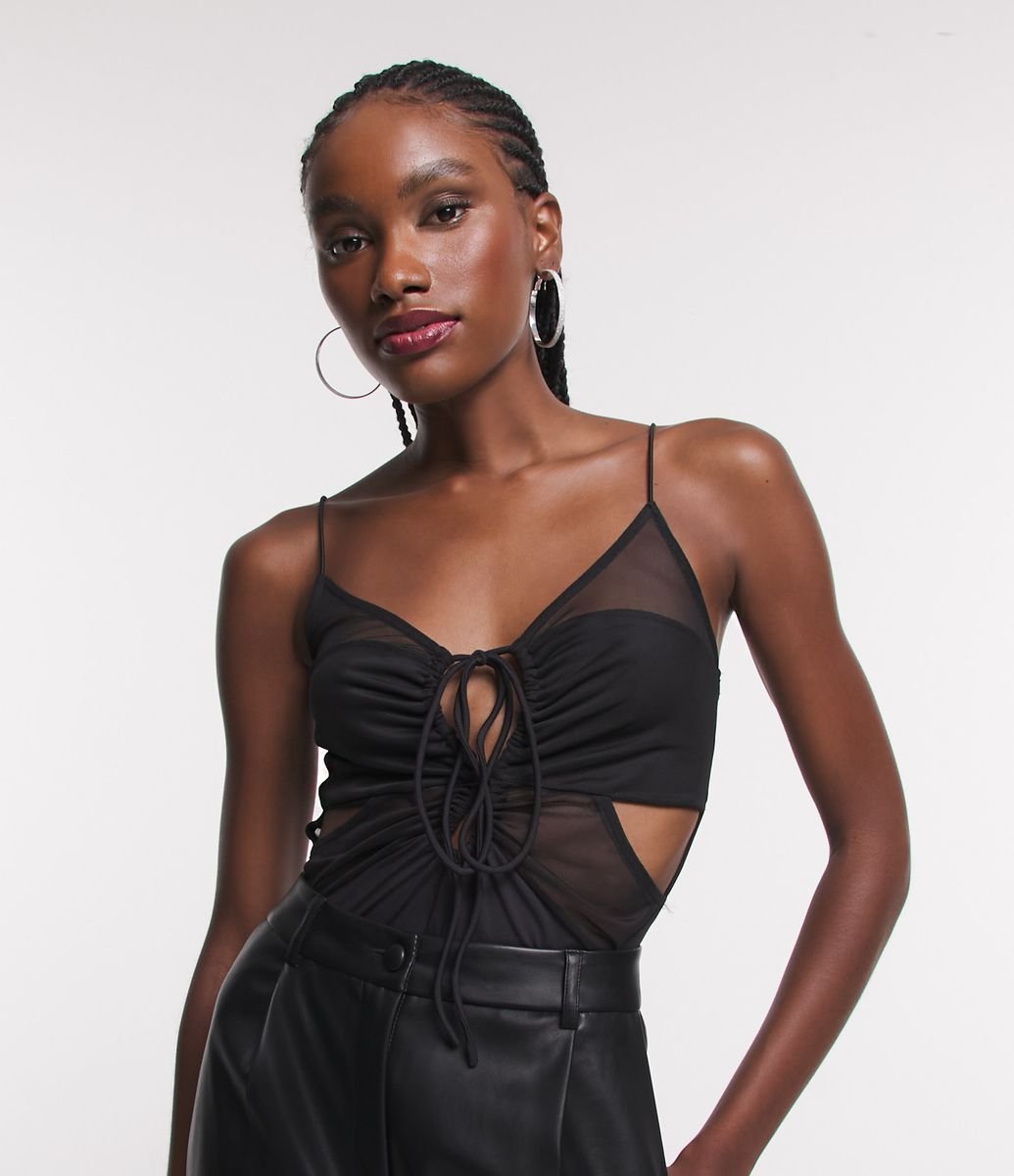 Body alcinha dupla corselet tule preto – Lavinny Store
