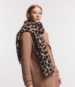 Cachecol em Flanela com Estampa Oncinha