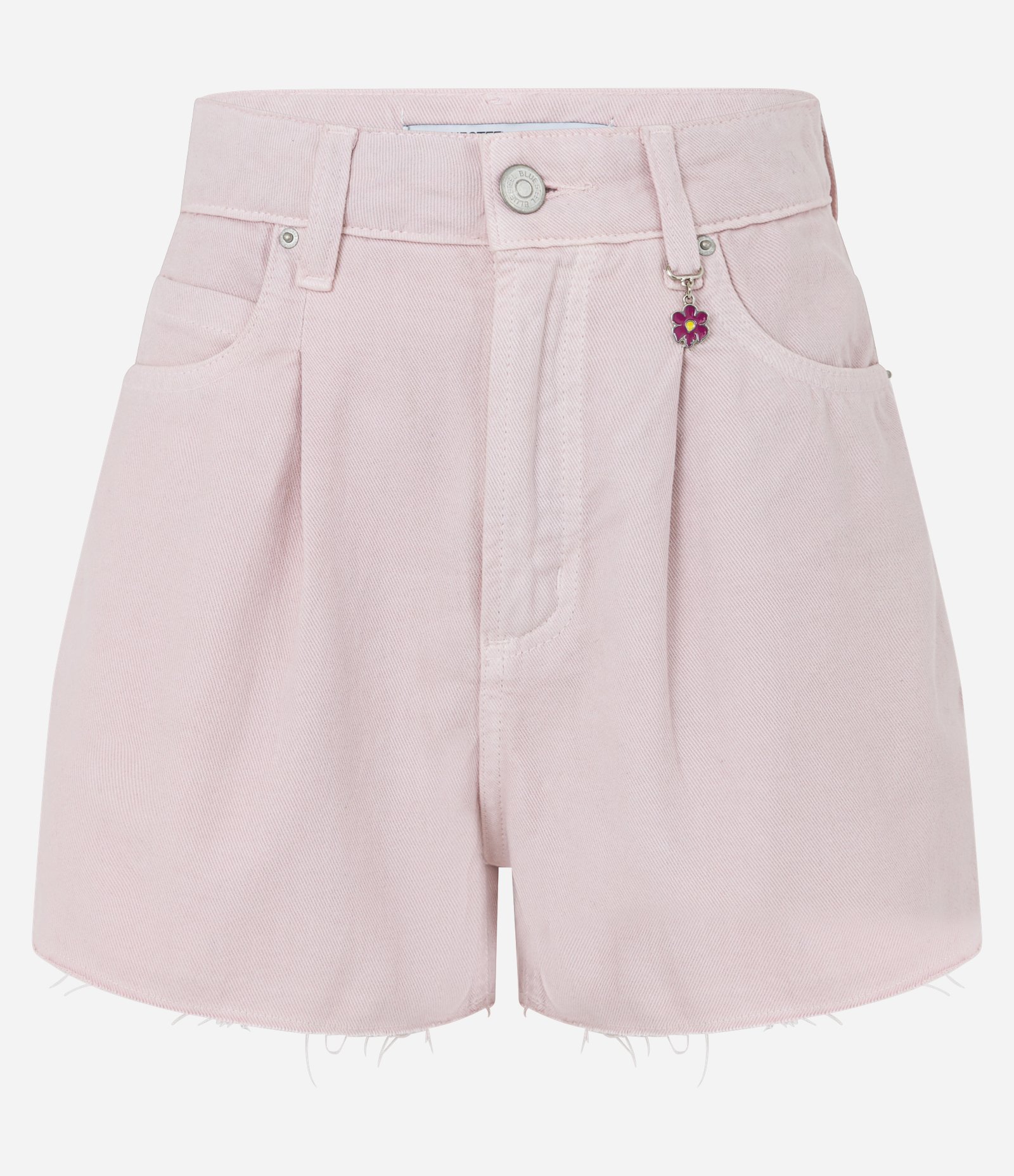 Short Baggy em Sarja com Pingente de Florzinha e Barra a Fio Rosa 5