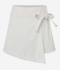 Short Saia em Sarja Transpassada com Amarração