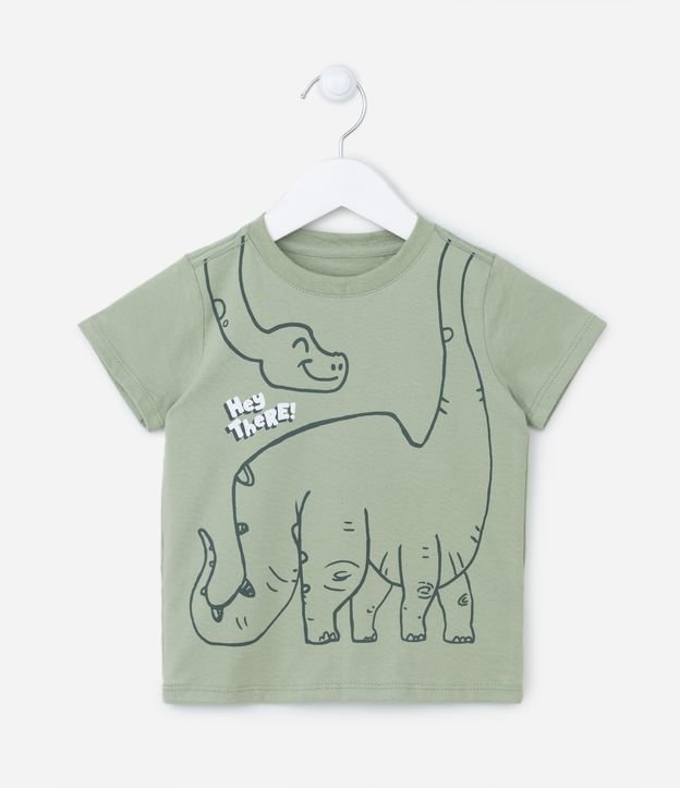 Camiseta Infantil com Estampa de Dino - Tam 1 a 5 anos