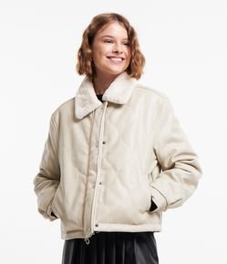 Jaqueta Bomber em Pu com Pelinho Interno e Bolso