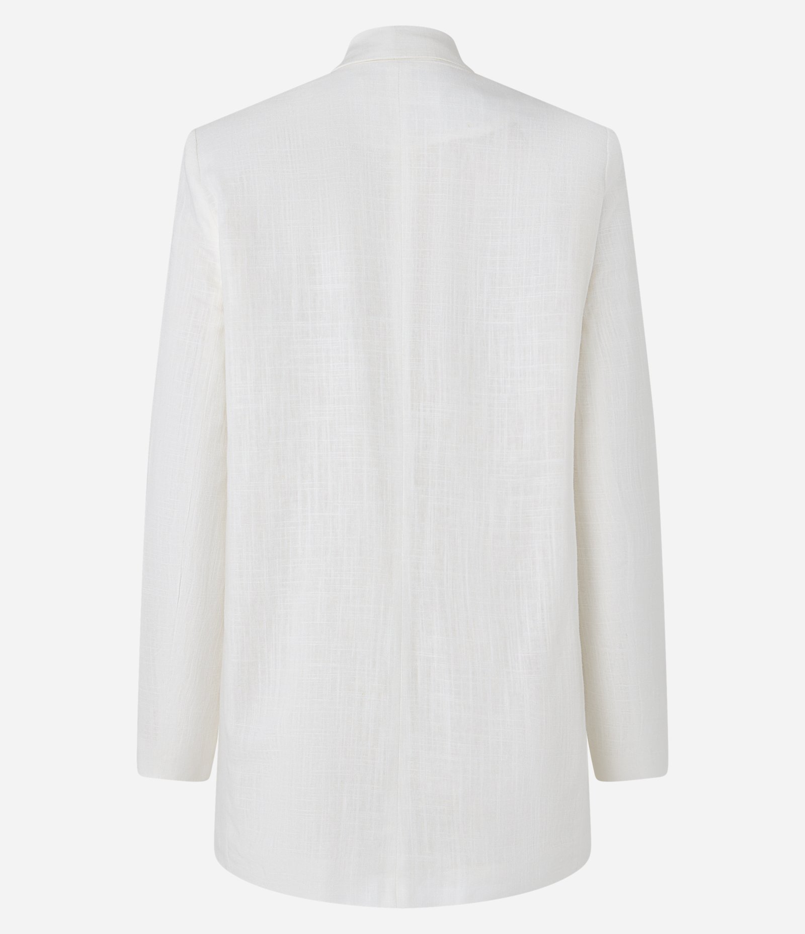 Blazer Longo em Viscolinho com Bolsos Branco 3