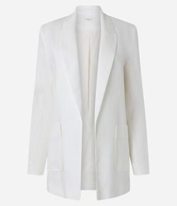 Blazer Longo em Viscolinho com Bolsos