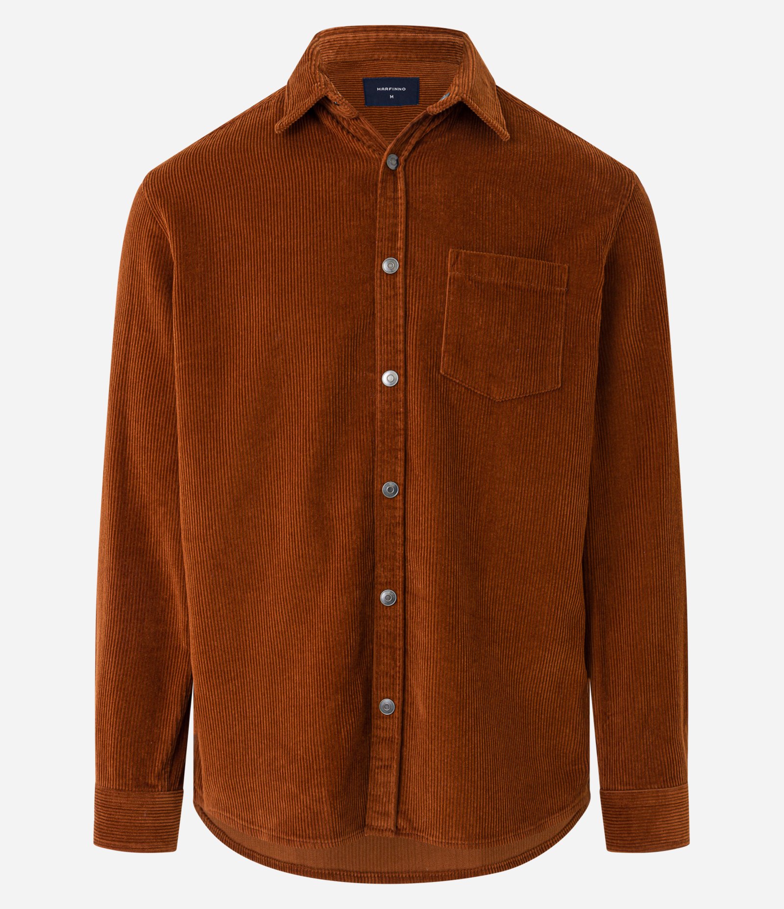 Camisa em Veludo com Bolso no Peito e Abotoamento Marrom 6