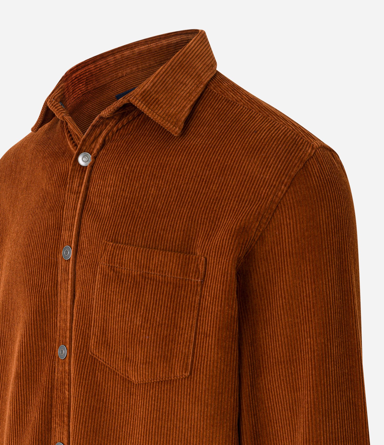 Camisa em Veludo com Bolso no Peito e Abotoamento Marrom 7