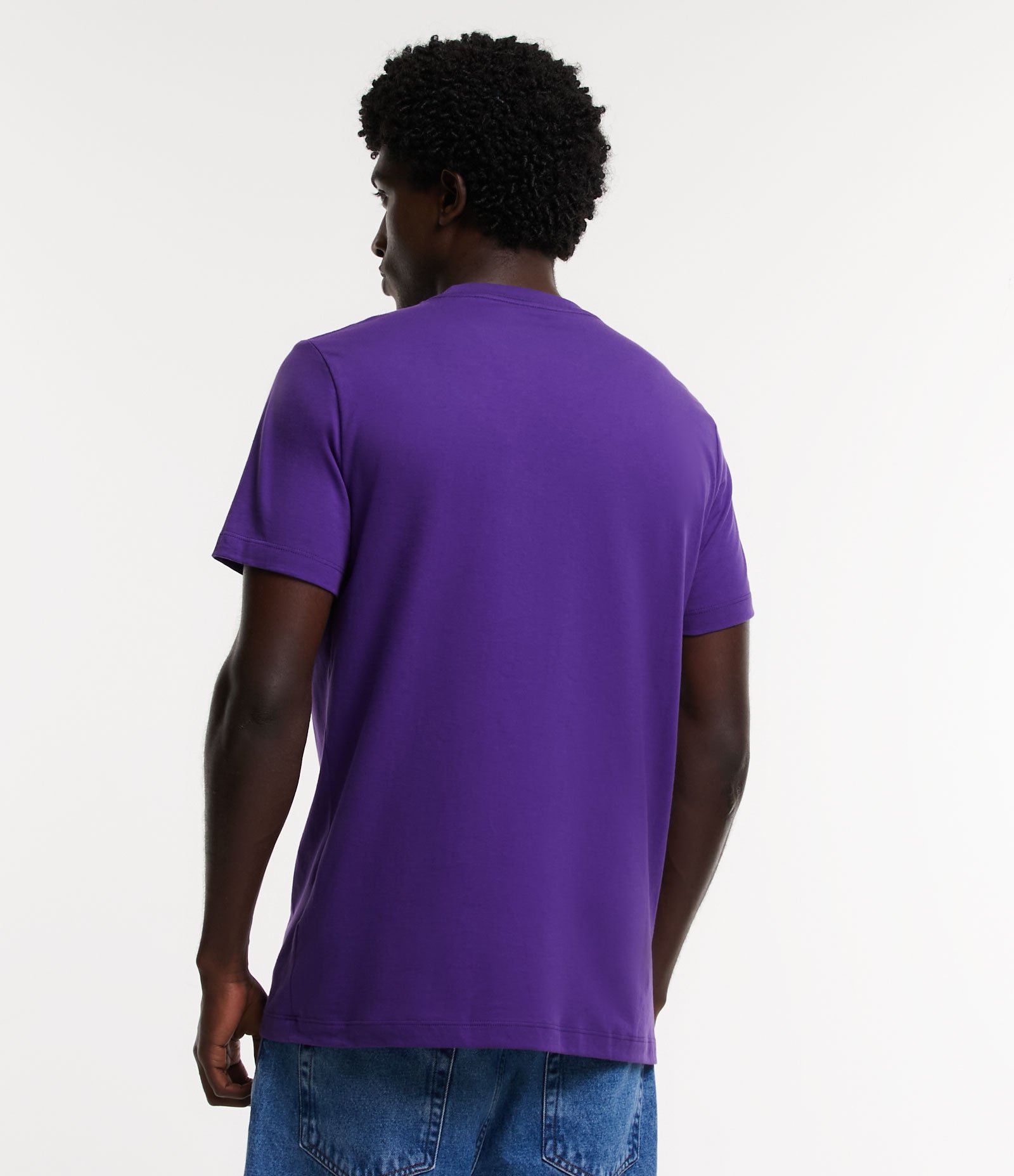 Camiseta Regular em Meia Malha com Estampa de Arame Farpado Roxo 3