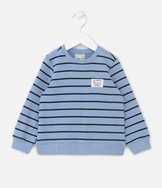 Blusão Infantil Moletom com Estampa Listradinha - Tam 1 a 5 anos