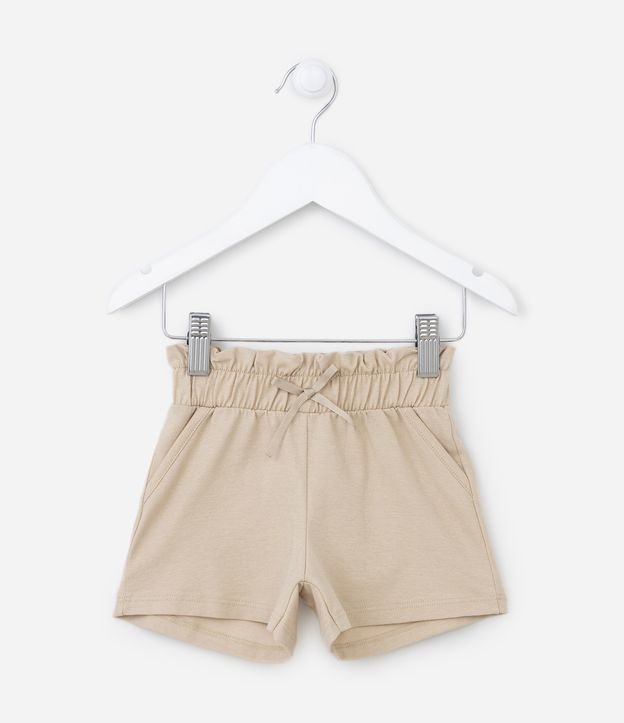 Short Clochard Infantil com Cós Alto e Brilho - Tam 1 a 5 Anos