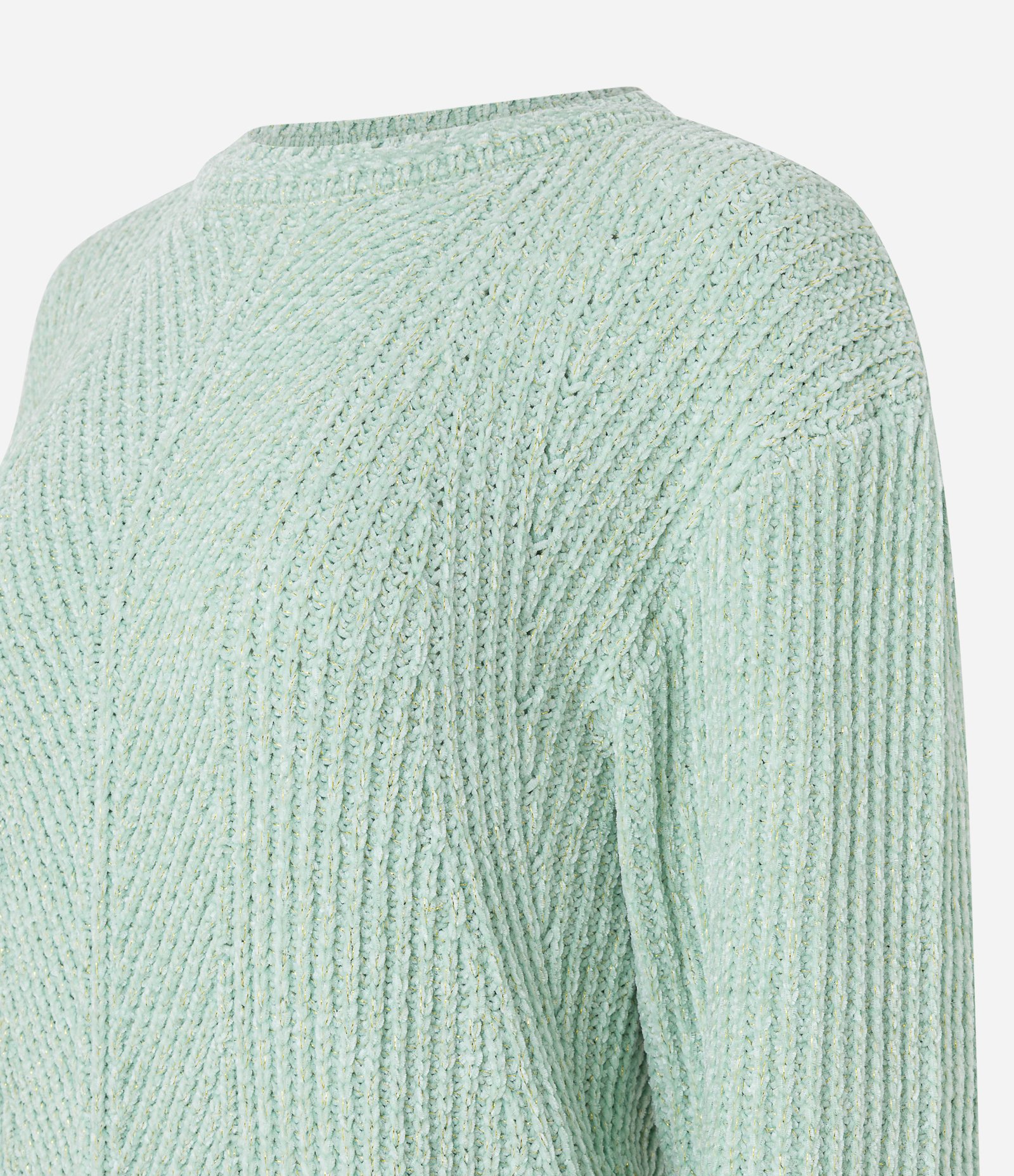 Suéter Texturizado em Tricô com Fio Metalizado Verde 6