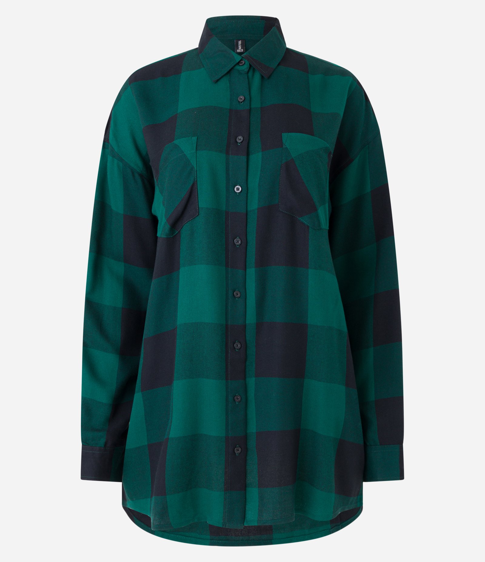 Camisa Alongada em Flanela Xadrez com Bolsos Verde/Preto 6
