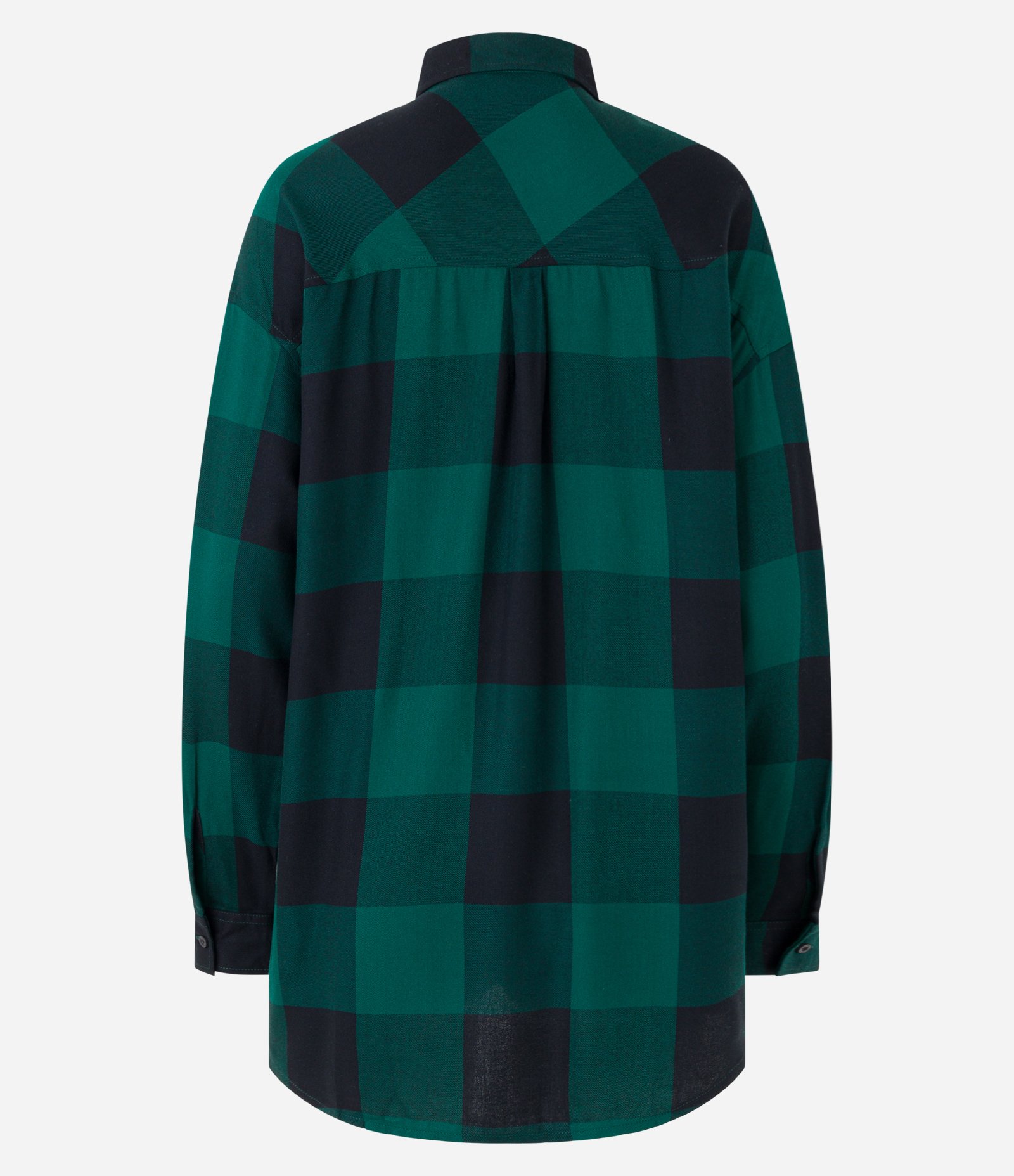 Camisa Alongada em Flanela Xadrez com Bolsos Verde/Preto 8