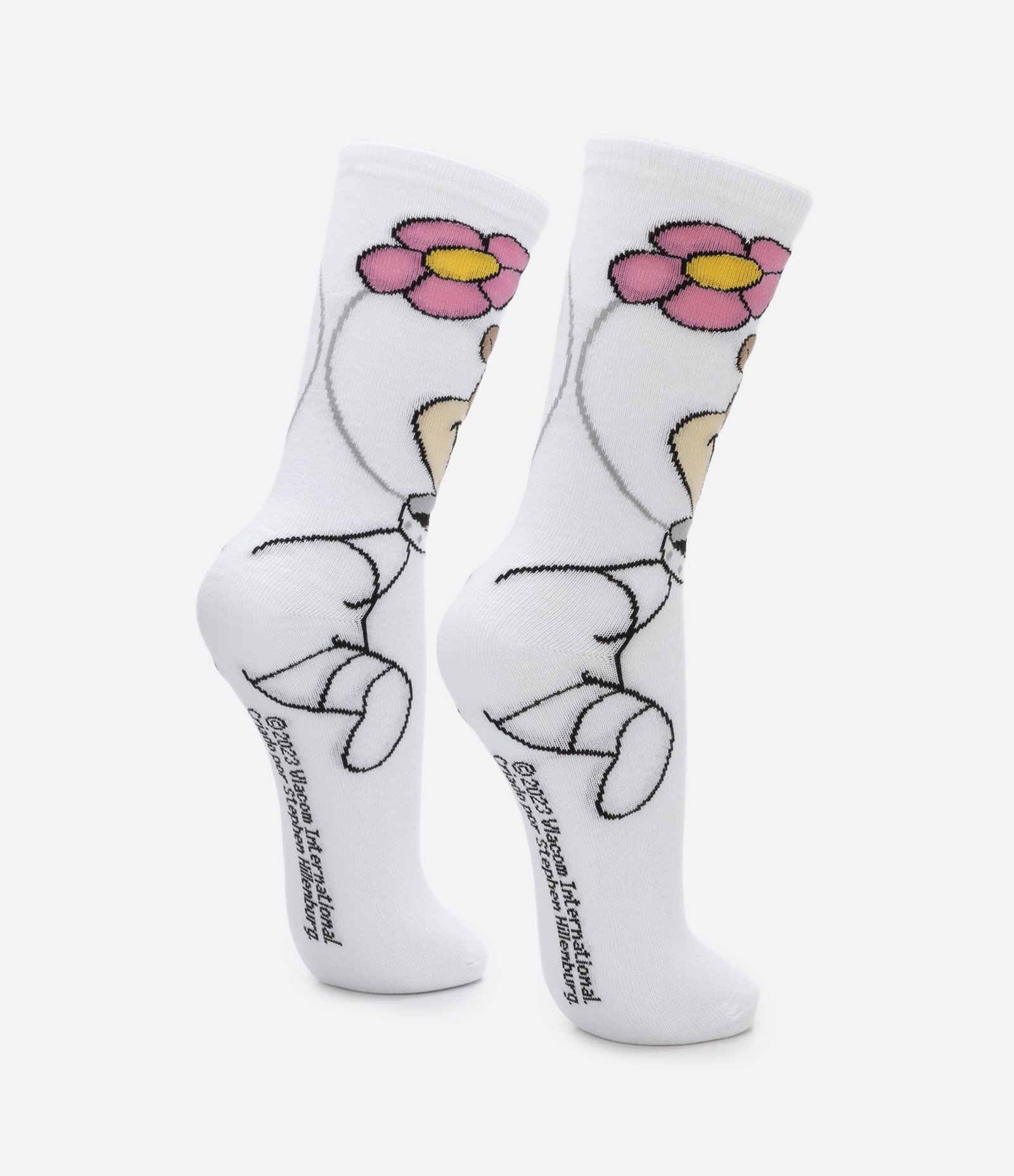 Meia Cano Alto Estampa Sandy Bob Esponja Branco 3