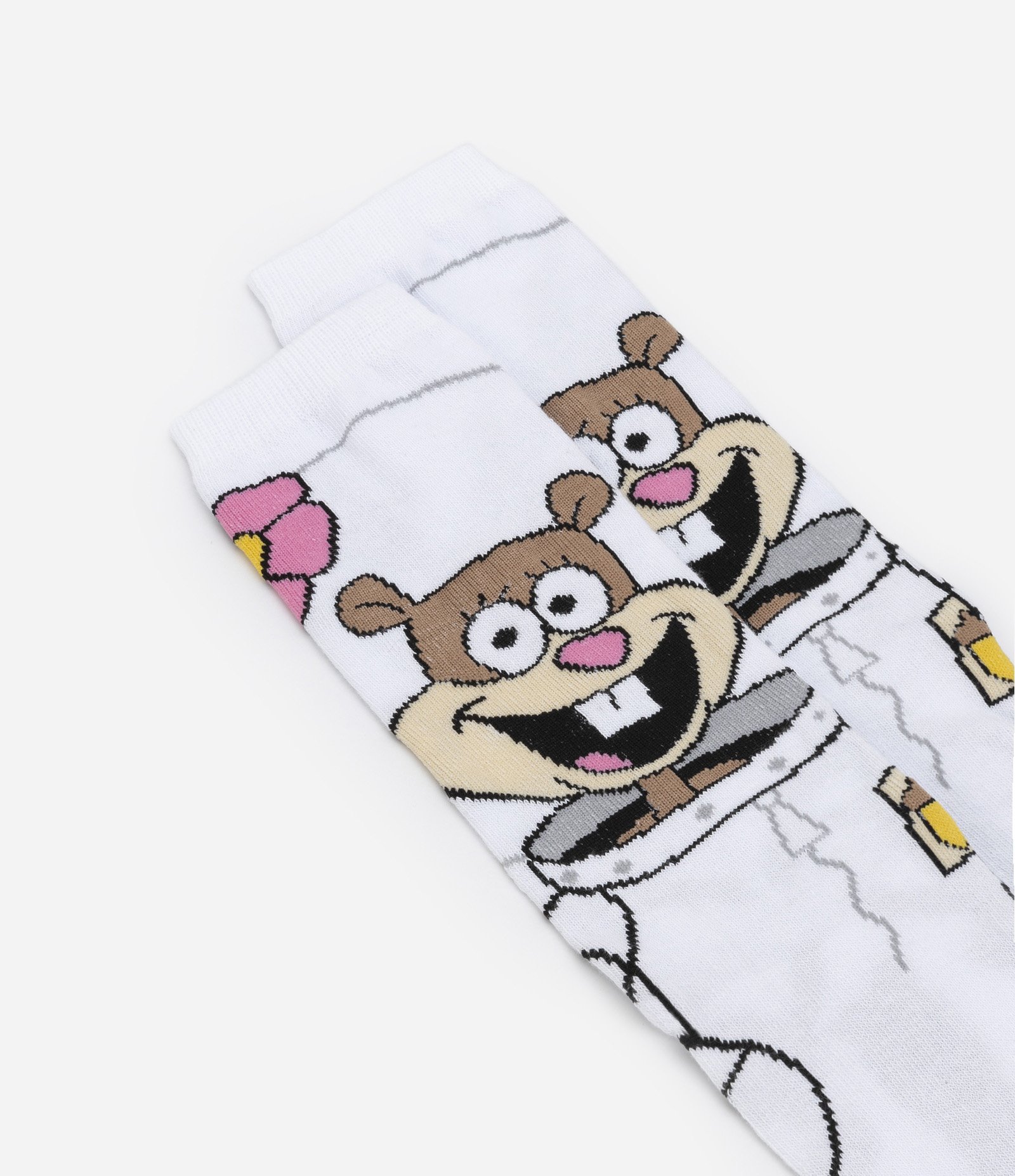 Meia Cano Alto Estampa Sandy Bob Esponja Branco 4
