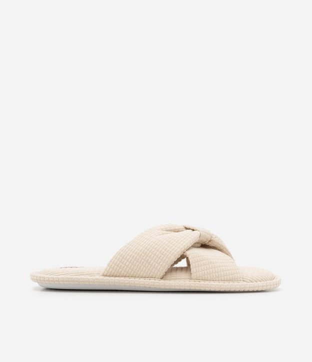 Pantufa Aberta com Tiras Transpassadas Texturizada