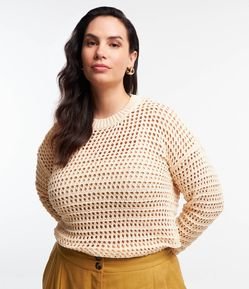 Suéter em Chenille Ponto Aberto Curve & Plus Size