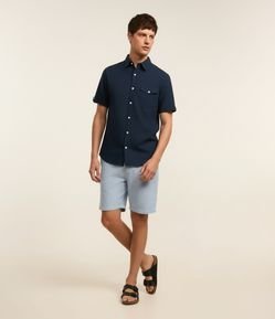 Bermuda Slim Texturizada em Linho com Algodão