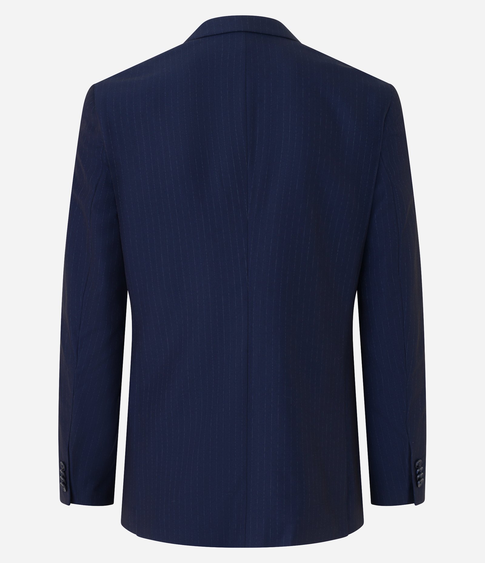 Paletó em Tricoline com Estampa Risca de Giz Azul Marinho 9