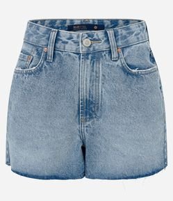 Short Jeans Cintura Baixa Meio Coxa e com Barra Desfiada